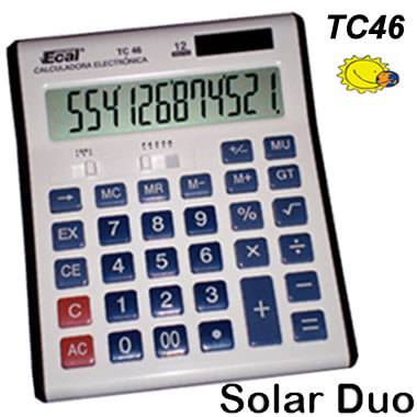 CALCULADORA ECAL TC46 (GDE) 12DG SOLAR + 1 PILA